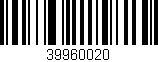Código de barras (EAN, GTIN, SKU, ISBN): '39960020'