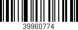 Código de barras (EAN, GTIN, SKU, ISBN): '39960774'