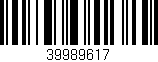 Código de barras (EAN, GTIN, SKU, ISBN): '39989617'
