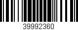 Código de barras (EAN, GTIN, SKU, ISBN): '39992360'
