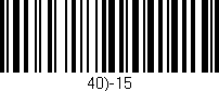 Código de barras (EAN, GTIN, SKU, ISBN): '40)-15'