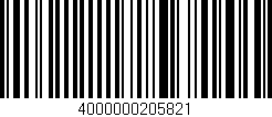 Código de barras (EAN, GTIN, SKU, ISBN): '4000000205821'