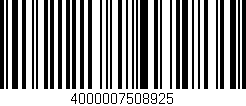 Código de barras (EAN, GTIN, SKU, ISBN): '4000007508925'