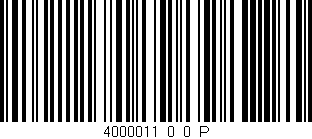 Código de barras (EAN, GTIN, SKU, ISBN): '4000011_0_0_P'
