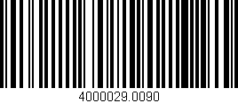 Código de barras (EAN, GTIN, SKU, ISBN): '4000029.0090'