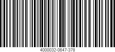 Código de barras (EAN, GTIN, SKU, ISBN): '4000032-0647-378'