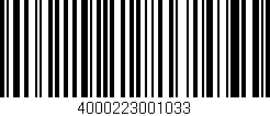 Código de barras (EAN, GTIN, SKU, ISBN): '4000223001033'