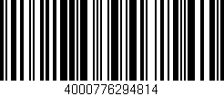 Código de barras (EAN, GTIN, SKU, ISBN): '4000776294814'
