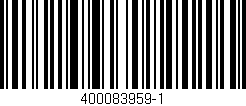 Código de barras (EAN, GTIN, SKU, ISBN): '400083959-1'