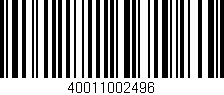 Código de barras (EAN, GTIN, SKU, ISBN): '40011002496'