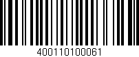 Código de barras (EAN, GTIN, SKU, ISBN): '400110100061'
