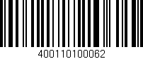 Código de barras (EAN, GTIN, SKU, ISBN): '400110100062'