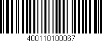 Código de barras (EAN, GTIN, SKU, ISBN): '400110100067'