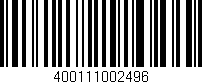 Código de barras (EAN, GTIN, SKU, ISBN): '400111002496'