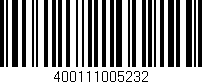 Código de barras (EAN, GTIN, SKU, ISBN): '400111005232'