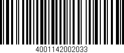 Código de barras (EAN, GTIN, SKU, ISBN): '4001142002033'
