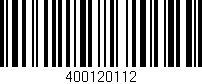 Código de barras (EAN, GTIN, SKU, ISBN): '400120112'