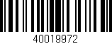 Código de barras (EAN, GTIN, SKU, ISBN): '40019972'