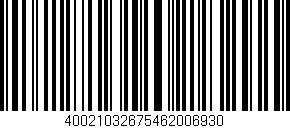 Código de barras (EAN, GTIN, SKU, ISBN): '40021032675462006930'