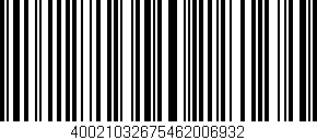 Código de barras (EAN, GTIN, SKU, ISBN): '40021032675462006932'