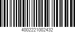 Código de barras (EAN, GTIN, SKU, ISBN): '4002221002432'