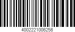 Código de barras (EAN, GTIN, SKU, ISBN): '4002221006256'