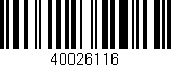 Código de barras (EAN, GTIN, SKU, ISBN): '40026116'