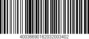 Código de barras (EAN, GTIN, SKU, ISBN): '40036690162032003402'