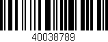 Código de barras (EAN, GTIN, SKU, ISBN): '40038789'