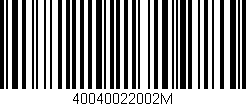 Código de barras (EAN, GTIN, SKU, ISBN): '40040022002M'