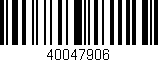 Código de barras (EAN, GTIN, SKU, ISBN): '40047906'