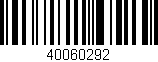 Código de barras (EAN, GTIN, SKU, ISBN): '40060292'
