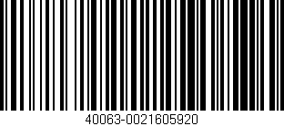 Código de barras (EAN, GTIN, SKU, ISBN): '40063-0021605920'