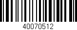 Código de barras (EAN, GTIN, SKU, ISBN): '40070512'