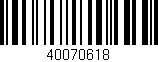 Código de barras (EAN, GTIN, SKU, ISBN): '40070618'