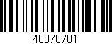 Código de barras (EAN, GTIN, SKU, ISBN): '40070701'