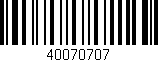Código de barras (EAN, GTIN, SKU, ISBN): '40070707'