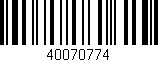 Código de barras (EAN, GTIN, SKU, ISBN): '40070774'
