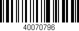 Código de barras (EAN, GTIN, SKU, ISBN): '40070796'