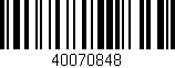 Código de barras (EAN, GTIN, SKU, ISBN): '40070848'