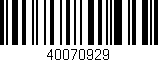 Código de barras (EAN, GTIN, SKU, ISBN): '40070929'