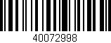 Código de barras (EAN, GTIN, SKU, ISBN): '40072998'