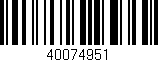Código de barras (EAN, GTIN, SKU, ISBN): '40074951'