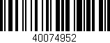 Código de barras (EAN, GTIN, SKU, ISBN): '40074952'