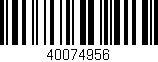Código de barras (EAN, GTIN, SKU, ISBN): '40074956'