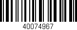 Código de barras (EAN, GTIN, SKU, ISBN): '40074967'