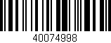 Código de barras (EAN, GTIN, SKU, ISBN): '40074998'