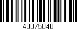 Código de barras (EAN, GTIN, SKU, ISBN): '40075040'
