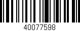 Código de barras (EAN, GTIN, SKU, ISBN): '40077598'