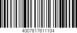 Código de barras (EAN, GTIN, SKU, ISBN): '4007817611104'